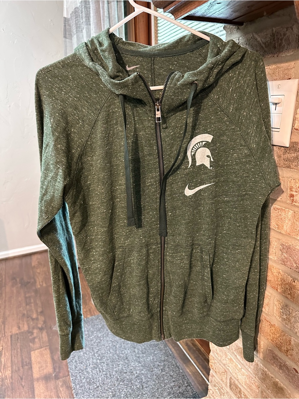 Nike Green Heather Spartan Zip-Up Hoodie Jacket